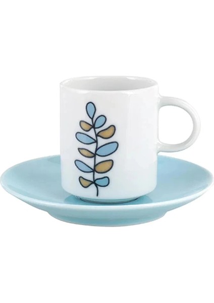 Heyf Porland Wisteria Turkuaz 6 Kişilik Kahve Takımı modelleri