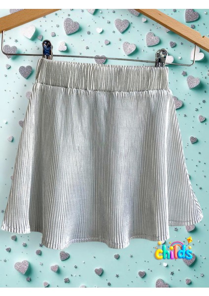 Alt Üst Takım Likralı Esnek Içi Tüylü Bluz+Piliseli Parlak Mini 4 Mevsim Etek