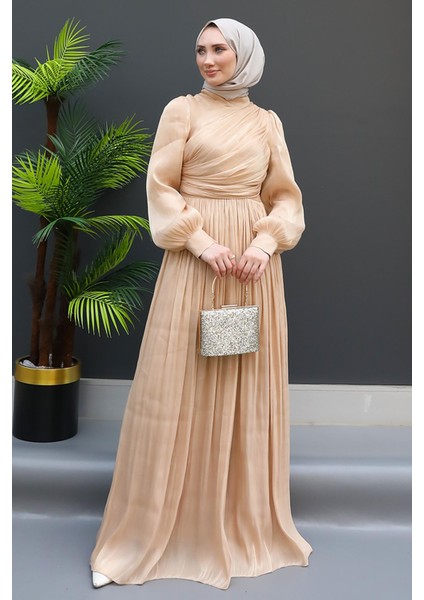 Ipek Tesettür Elbise Bal Köpüğü