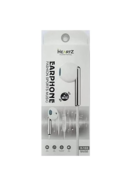 Heartz K103 3.5mm Girişli Metal Yüksek Ses Sporcu Kulak Içi Beyaz Kulaklık Beyaz modelleri
