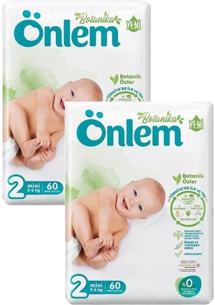 Önlem Botanika Bebek Bezi Ikili Jumbo Paket Mini 60 Adet