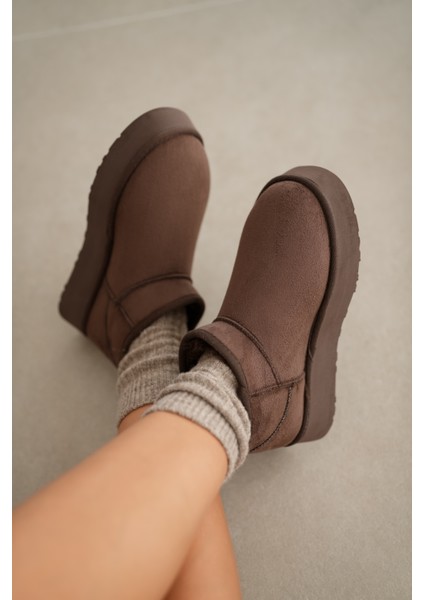 Luniva Içi Kürklü Kalın Taban Kadın Bot-Acı Kahve Süet fiyatları