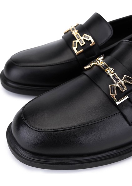 Kadın Hakiki Deri Siyah Deri Loafer Ayakkabı 1061 5117 Bn Ayk SK25-26 Sıyah Dr modelleri