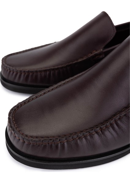 Erkek Hakiki Deri Kahverengi Loafer Ayakkabı 1008 3539 Erk Ayk SK25-26 Kahve Anl modelleri