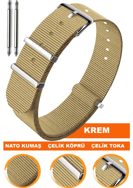 18mm-20mm-22mm-24mm saatlerle uyumlu nato kumaş tekstil saat kordonu kayışı n32nyl1-c