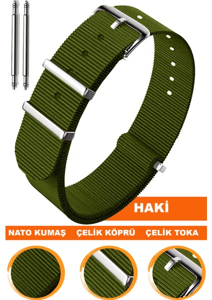 18mm-20mm-22mm-24mm saatlerle uyumlu nato kumaş tekstil saat kordonu kayışı n32nyl1-yh