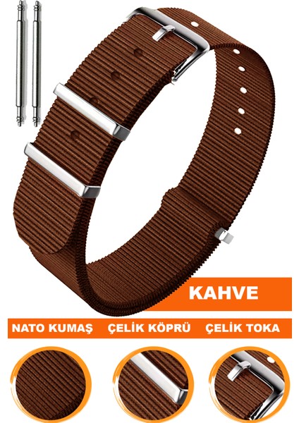 18mm-20mm-22mm-24mm saatlerle uyumlu nato kumaş tekstil saat kordonu kayışı n32nyl1-k
