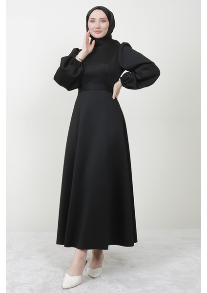 Ronay Tesettür Elbise Siyah