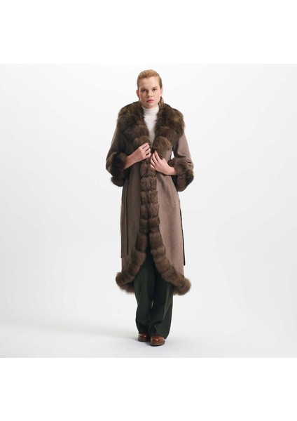 Kahve Tekstil-Kürk Kadın Kürk Kaban - K23KKM320380-Q8B fiyatları