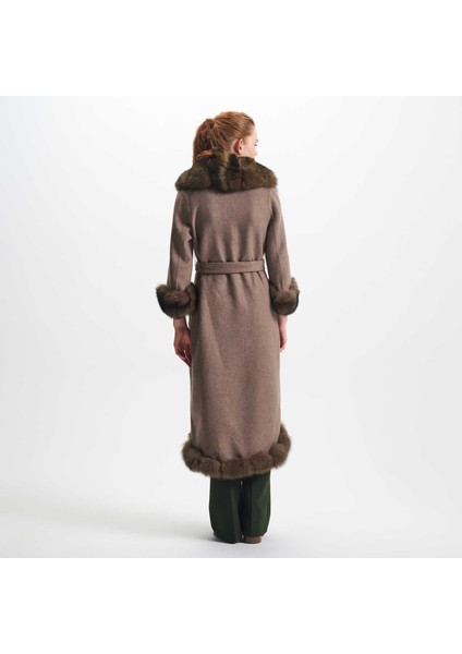 Kahve Tekstil-Kürk Kadın Kürk Kaban - K23KKM320380-Q8B fırsatları
