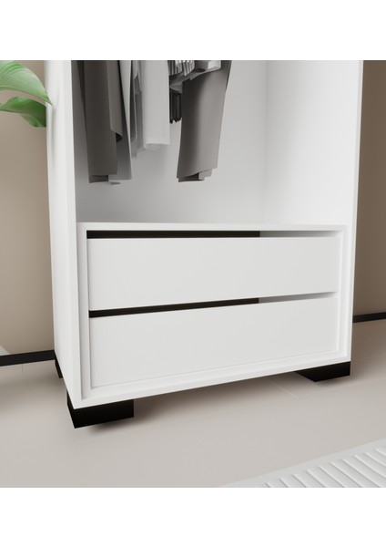 Floransa Çekmece Modül Beyaz Gardırop modelleri