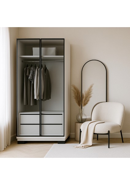 Floransa Çekmece Modül Beyaz Gardırop fırsatları