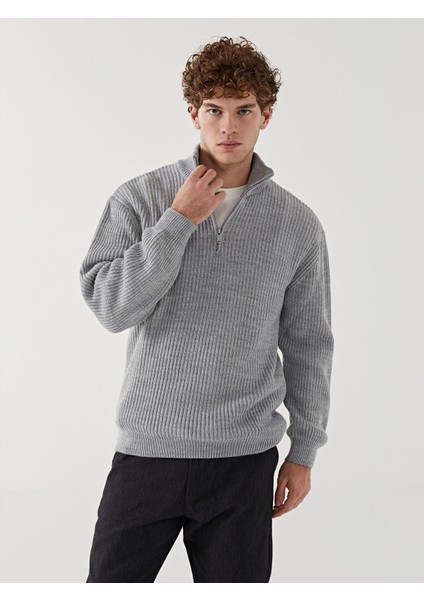 Yeni Sezon Dik Yaka Uzun Kollu Erkek Triko Kazak