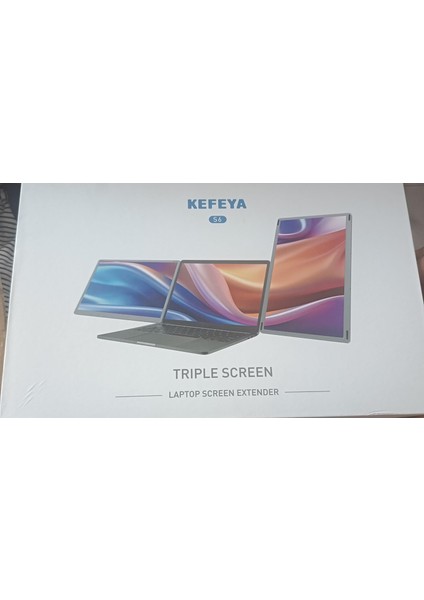 Kefeya P2 Taşınabilir Monitör Dizüstü Bilgisayar Ekran Genişletici, 12" Üçlü Full Hd IPS Ekran, Bağlanabilir Iki Monitör, Hdmı/usb-A/type-C Tak ve Çalıştır, Windows, Chrome ve Mac Için