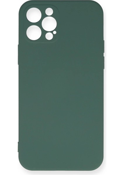 Iphone 12 Pro Max Kılıf Nano Içi Kadife Silikon - Koyu Yeşil