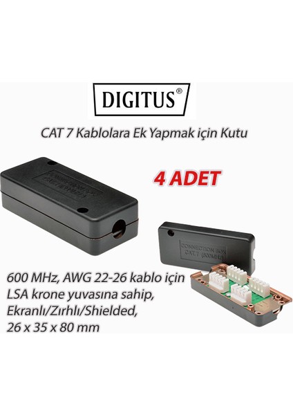 Cat 7 Kablolara Ek Yapmak Için Kutu - 4 Adet