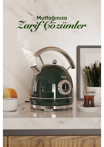Isı Göstergeli Retro Kettle Su Isıtıcısı 1,8 Litre Fr-kt06 Magnoli