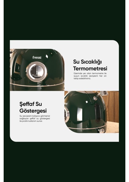 Isı Göstergeli Retro Kettle Su Isıtıcısı 1,8 Litre Fr-kt06 Magnoli modelleri