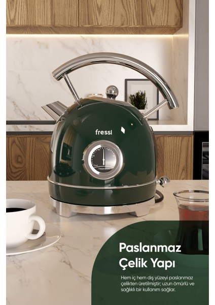 Isı Göstergeli Retro Kettle Su Isıtıcısı 1,8 Litre Fr-kt06 Magnoli