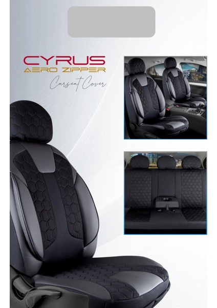 Volvo XC70 Deri Detaylı Oto Koltuk Kılıfı Ön Arka Set Cyrus Seri Siyah Scr fırsatları