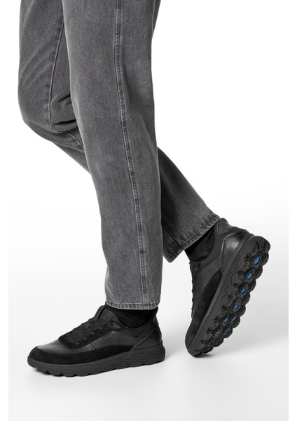 Erkek Siyah U Spherıca Plus A - Nappa+Sued Bağcıklı Kalın Tabanlı Süet Sneaker U56MPA08522C9999 fiyatları