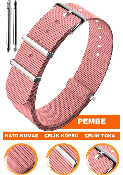 18mm-20mm-22mm-24mm saatlerle uyumlu nato kumaş tekstil saat kordonu kayışı n32nyl1-p