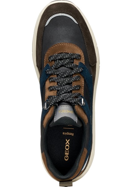 Erkek Kahverengi U Spherıca 4x4 B Abx C - Suede Bağcıklı Kalın Tabanlı Kumaş Sneaker U56FDC022CQC0946