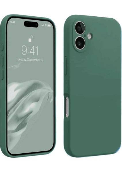 Iphone 16 Kılıf First Silikon - Koyu Yeşil