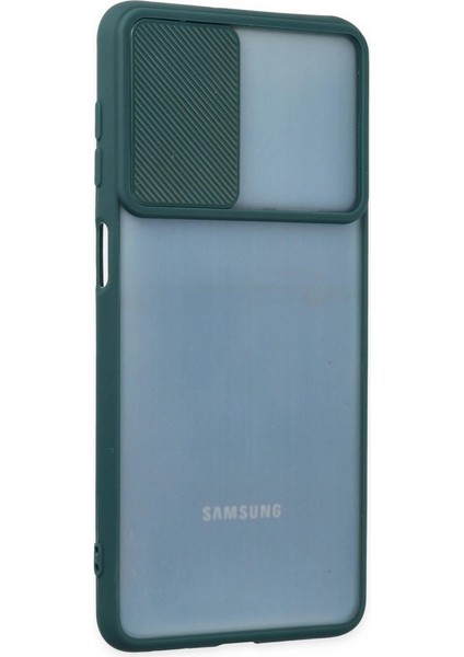 Samsung Galaxy M52 5g Kılıf Palm Buzlu Kamera Sürgülü Silikon - Yeşil fiyatları