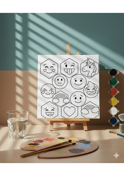 Çocuklar Için Kolay Çizimli Duygu Ifadeleri Temalı Eğitici ve Eğlenceli Boyama Seti Emoji fiyatları