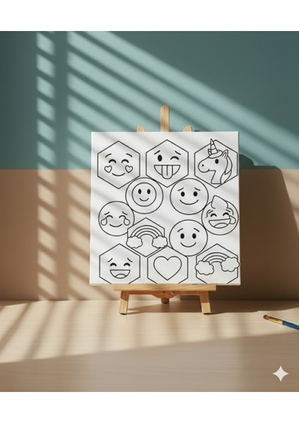 Çocuklar Için Kolay Çizimli Duygu Ifadeleri Temalı Eğitici ve Eğlenceli Boyama Seti Emoji modelleri