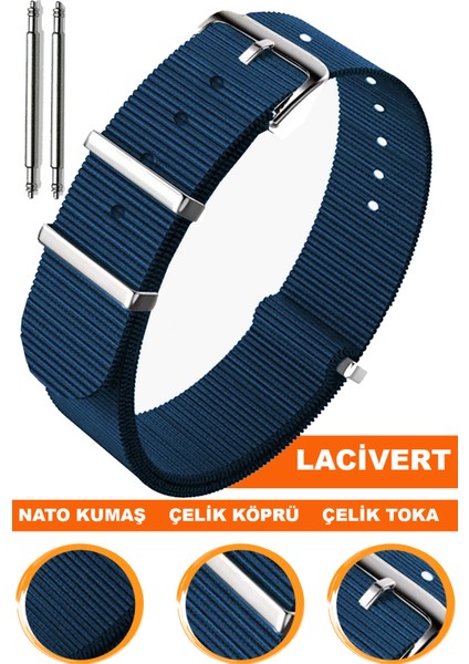 18mm-20mm-22mm-24mm saatlerle uyumlu nato kumaş tekstil saat kordonu kayışı n32nyl1-l