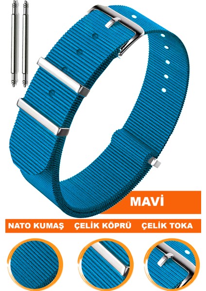 18mm-20mm-22mm-24mm saatlerle uyumlu nato kumaş tekstil saat kordonu kayışı n32nyl1-m