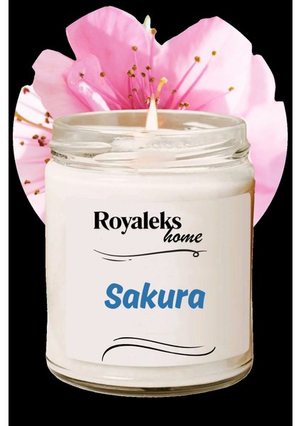 Doğal Özel Seri Kokulu Dekoratif Kavanoz Mum 210 cc - Sakura - Ryl