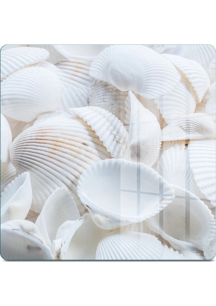 Cam Kesme Tahtası ve Sunumluk Kare Deniz Kabuğu Desenli 30X30 cm fiyatları