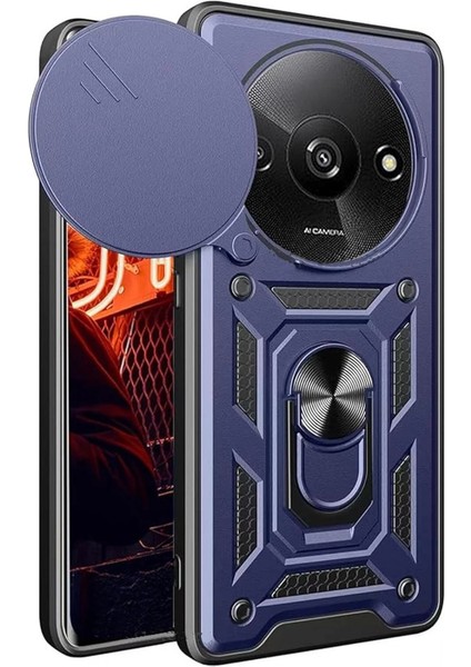 Newface Xiaomi Redmi A3 4g Kılıf Pars Lens Yüzüklü Silikon - Lacivert