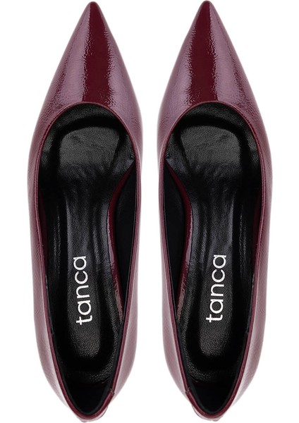 Kadın Suni Deri Bordo Rugan Topuklu Ayakkabı 1160 2026 Bn Ayk SK25-26 Bordo Krsk Rgn indirimleri