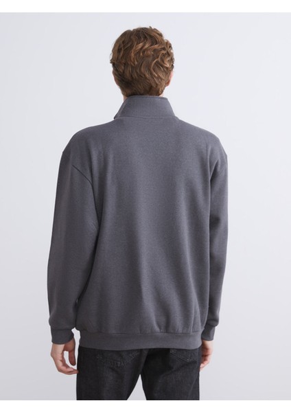 Yeni Sezon Dik Yaka Baskılı Erkek Sweatshirt fırsatları