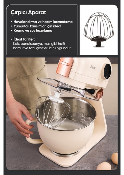 Tam Döküm Demir Hamur Yoğurma Makinesi Standlı Mikser Mutfak Şefi FR-SM2503 Allegro fırsatları