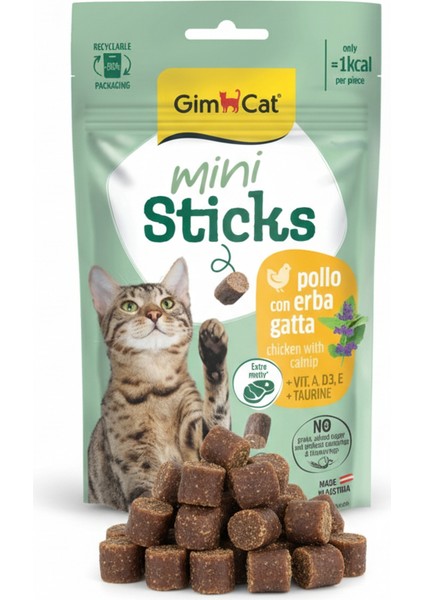 Mini Sticks Kedi Otlu ve Tavuklu Ödül Çubukları (50 Gr) modelleri