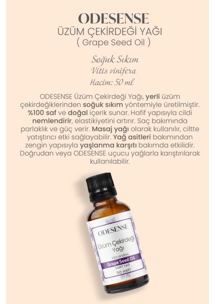 Üzüm Çekirdeği Yağı 50 ml Soğuk Sıkım Doğal ve Saf Cilt ve Saç Bakım Yağı Bez Kese fiyatları