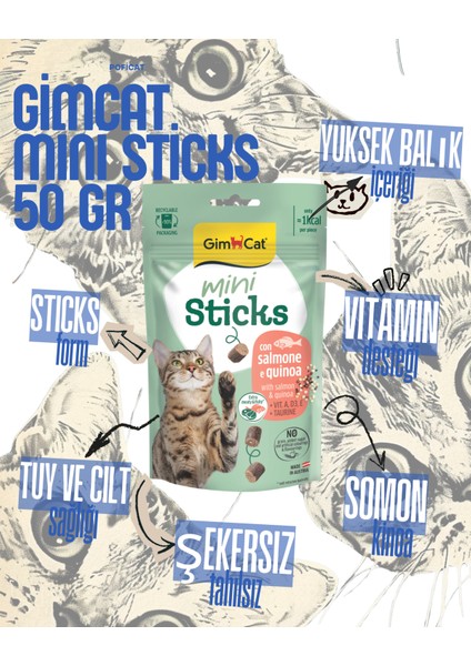 Mini Sticks Somonlu ve Kinoalı Ödül Çubukları (50 Gr) fiyatları