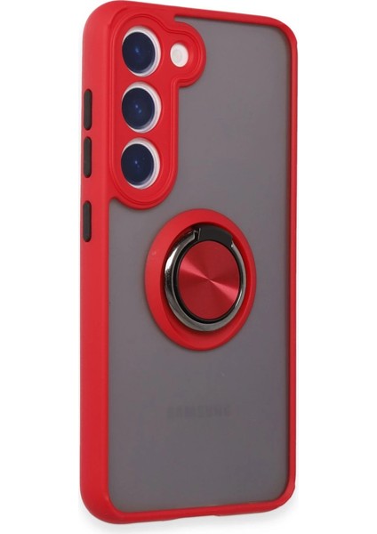 Samsung Galaxy S23 Kılıf Montreal Yüzüklü Silikon Kapak - Kırmızı fiyatları