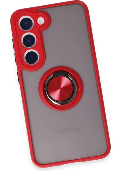 Samsung Galaxy S23 Kılıf Montreal Yüzüklü Silikon Kapak - Kırmızı fırsatları
