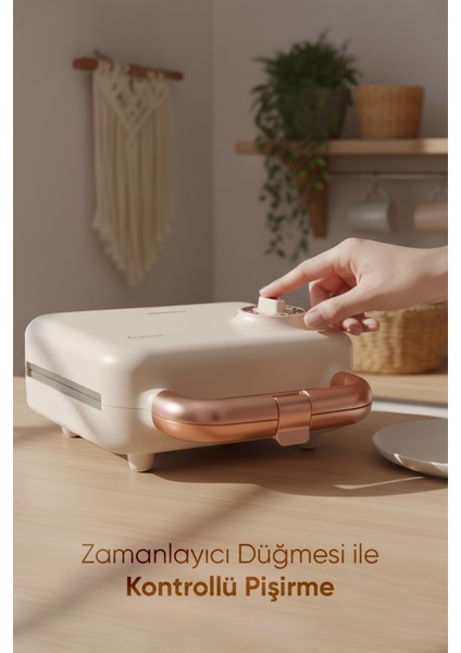 Çıkarılabilir Yapışmaz Plakalı Ikili Waffle ve Mini Tost Makinesi FR-TM51 Triochef indirimleri