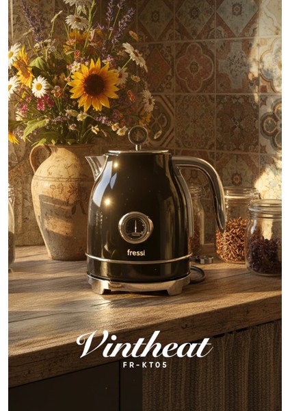 Isı Göstergeli Retro Kettle Su Isıtıcısı 1,7 Litre FR-KT05 Vintheat