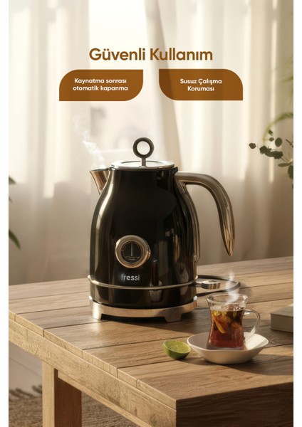Isı Göstergeli Retro Kettle Su Isıtıcısı 1,7 Litre FR-KT05 Vintheat fiyatları