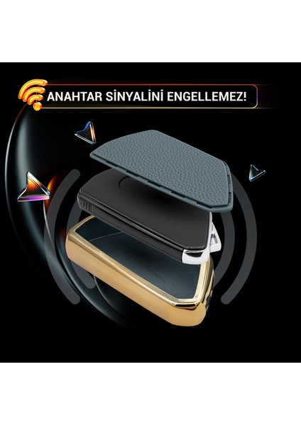 Golf8 Caddy Cupra Octavia 3 Buton Smart Nano Desenli Anahtar Kılıfı - Mavi fiyatları