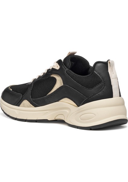 Kadın Siyah D Zarvıa A - Mesh+Pearl.gbk Bağcıklı Kalın Tabanlı Deri Sneaker D55YLA01454C9999 fiyatları