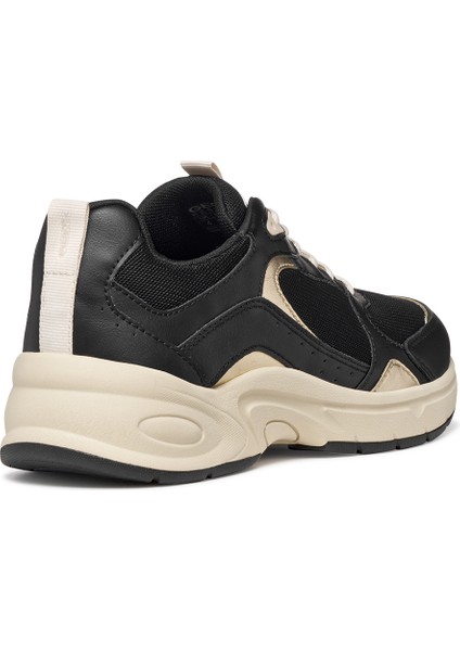 Kadın Siyah D Zarvıa A - Mesh+Pearl.gbk Bağcıklı Kalın Tabanlı Deri Sneaker D55YLA01454C9999 fırsatları